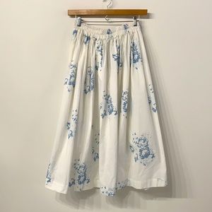 NWT Cabbages and Roses Blue Rose Print Skirt!